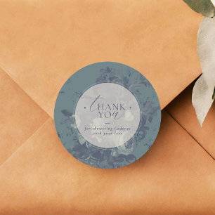 Sticker Rond Remerciement de Baby Shower de Mariage Floral Rust