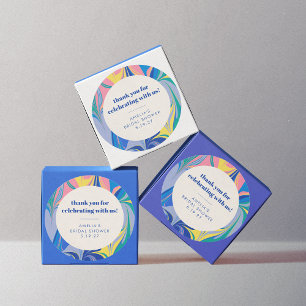 Sticker Rond Remerciement de Fiançailles Personnalisé Coloré Ab