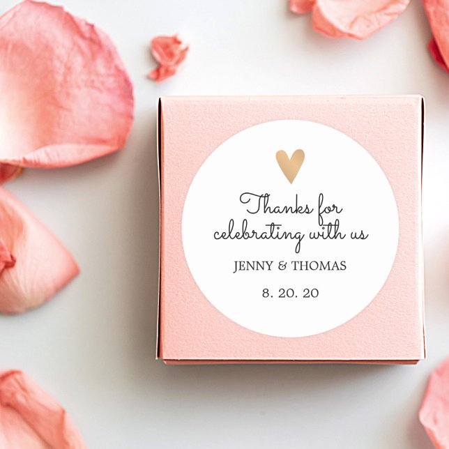 Sticker Rond Remerciement de mariage élégant et propre (Créateur téléchargé)