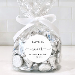 Sticker Rond Remerciement de mariage Love Is Sweet