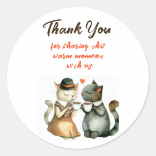 Sticker Rond Remerciement de mariage pour un mignon couple de c