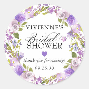 Sticker Rond Remerciement élégant de mariage avec des fleurs vi