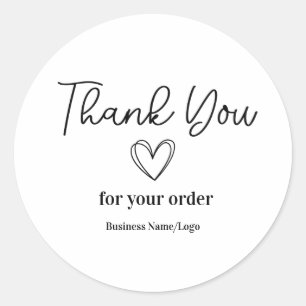 Sticker Rond Remerciement Minimal pour votre commande Entrepris