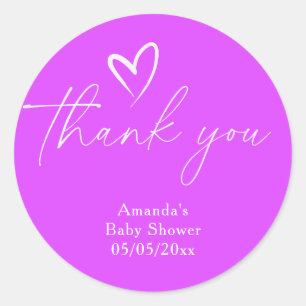 Sticker Rond Remerciement minimaliste simple pour une baby show