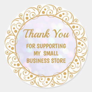 Sticker Rond Remerciement Moderne Pour Soutenir Ma Petite Entre
