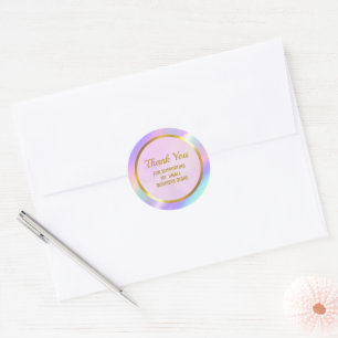 Sticker Rond Remerciement Moderne Pour Soutenir Ma Petite Entre