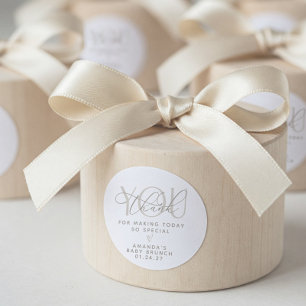 Sticker Rond Remerciement Neutre Crème Élégant