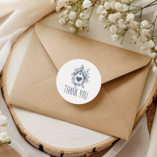 Sticker Rond Remerciement pour Baby Shower au Charme Campagnard