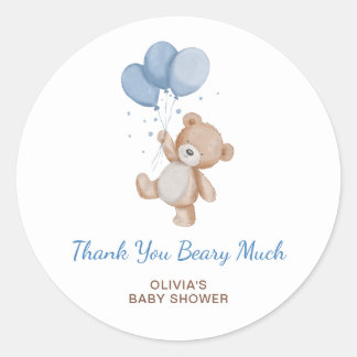 Sticker Rond Remerciement pour Baby Shower Beary Much Baby
