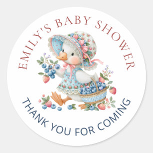 Sticker Rond Remerciement pour Baby Shower Berry Sweet Silly Go