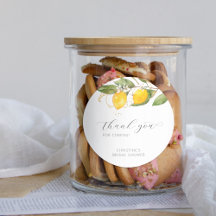 Remerciement pour Baby Shower de Mariage Citron Fl