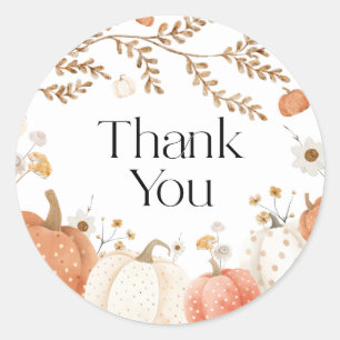 Sticker Rond Remerciement pour Baby Shower de Thanksgiving de c