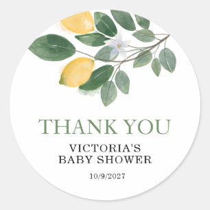 Sticker Rond Remerciement pour Baby Shower Lemon