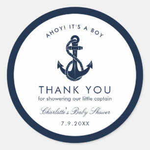 Sticker Rond Remerciement pour Baby Shower sur le thème de l'an