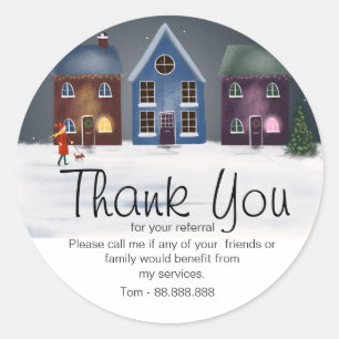 Sticker Rond Remerciement pour l'immobilier de résidence d'hive
