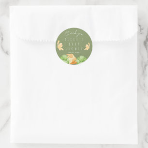 Sticker Rond Remerciement pour une Baby Shower Localement Culti