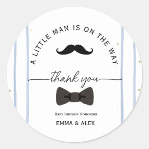 Sticker Rond Remerciement pour une baby shower pour un bébé mou
