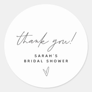 Sticker Rond Remerciement pour une fête de mariage bohème minim