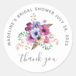 Sticker Rond Remerciement pour une fête prénuptiale de thé flor