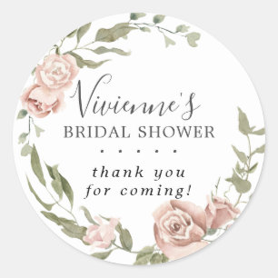Sticker Rond Remerciement pour une garden-party de mariage rose