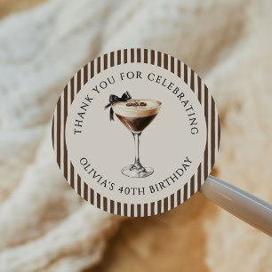 Sticker Rond Remerciement pour une soirée d'anniversaire Espres