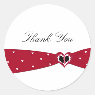 Sticker Rond Remerciement Ruban Rouge