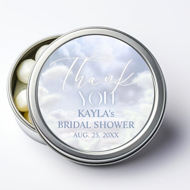 Sticker Rond Remerciement sur Cloud Nine 9 Enterrement de vie d (Thank You On Cloud Nine 9 Pampas Bridal Shower Classic Round Sticker)