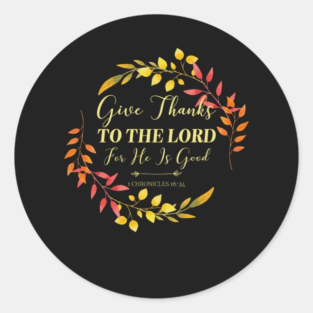 Sticker Rond Remerciements - Christian Bible Verse (Devant)