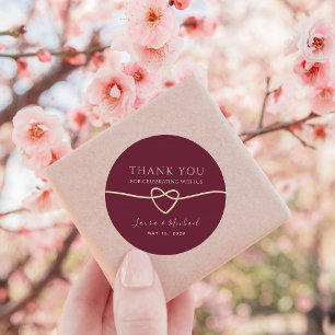 Sticker Rond Remerciements de mariage en Bourgogne