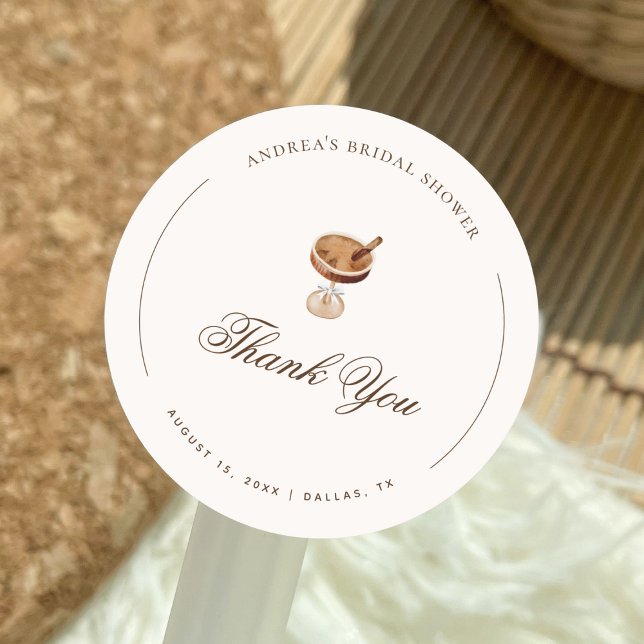 Sticker Rond Remerciements de mariage pour un Espresso Martini  (Créateur téléchargé)