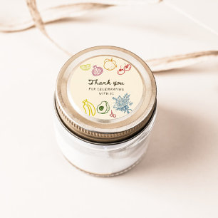 Sticker Rond Remerciements dessinés à la main Fresh Off The Mar