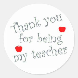 Sticker Rond Remerciements Enseignant Classe Scolaire Appréciat
