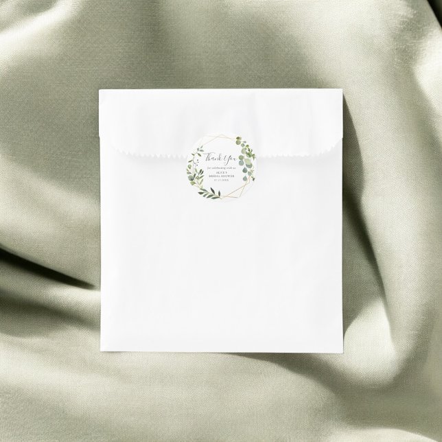 Sticker Rond Remerciements Feuilles de verdure Enterrement de v (Créateur téléchargé)