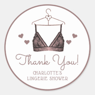 Sticker Rond Remerciements Linge de Dentelle Aquarelle Cadeau d