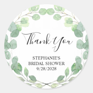 Sticker Rond Remerciements pour Baby Shower de Mariage au Eucal