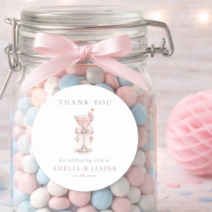 Sticker Rond Remerciements pour la Baby Shower Fête Élégante Ro