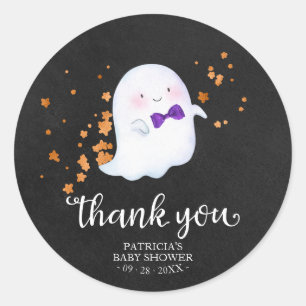 Sticker Rond Remerciements pour la Baby Shower Halloween "Petit