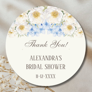 Sticker Rond Remerciements pour la Baby Shower "Jardin Floral B