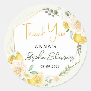Sticker Rond Remerciements pour la Baby Shower sur le thème flo