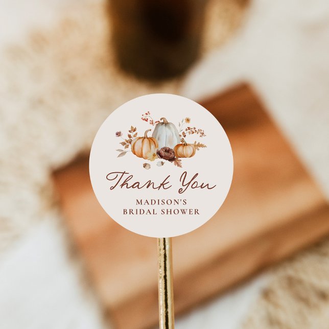 Sticker Rond Remerciements pour une Baby Shower rustique sur le (Créateur téléchargé)