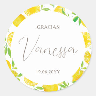 Sticker Rond Remerciements pour une Baby Shower sur le thème du