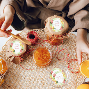 Sticker Rond Remerciements pour une Baby Shower Tropical Citrus