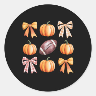 Sticker Rond Remerciements Retro Coquette Bow Citrouille de foo
