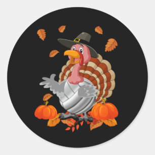 Sticker Rond Remerciements Turquie Volleyball Joueur Coach Équi