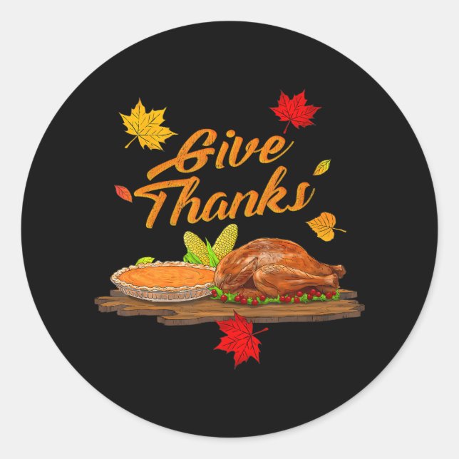 Sticker Rond Remerciez les femmes de Thanksgiving (Devant)