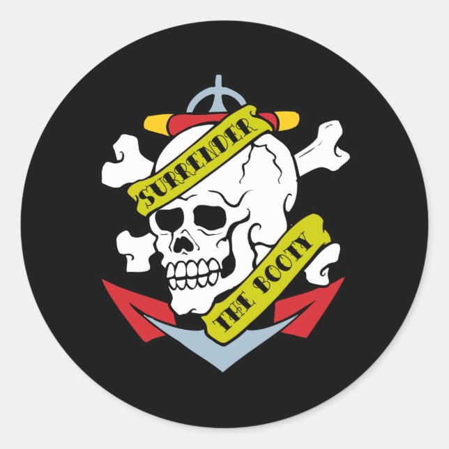 Sticker Rond Remettre le crâne booty (Devant)