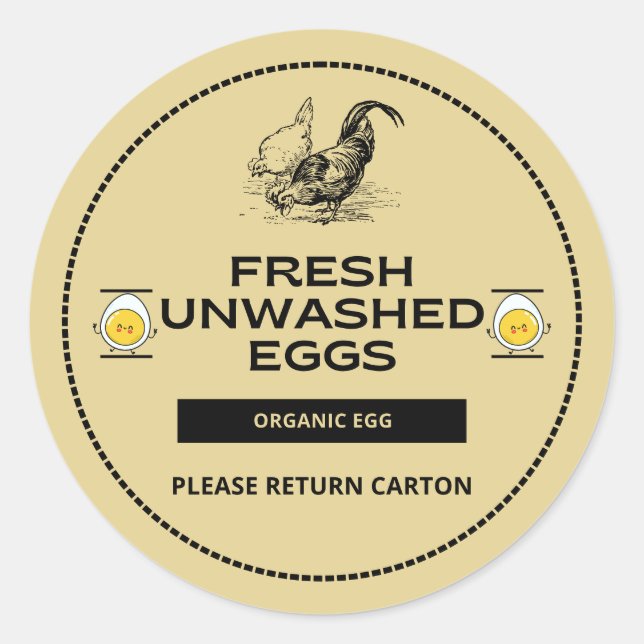 Sticker Rond Reminder Labels for Egg Packaging (Devant)