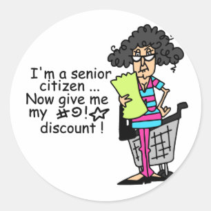 Sticker Rond Remise aux seniors