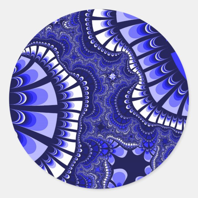 Sticker Rond Remix bleu et blanc (Devant)