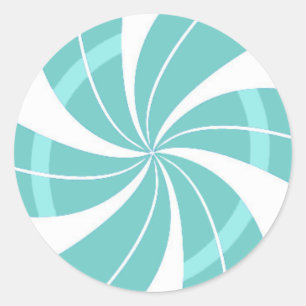 Sticker Rond Remous bleu-clair et blanc de sucrerie, sucrerie
